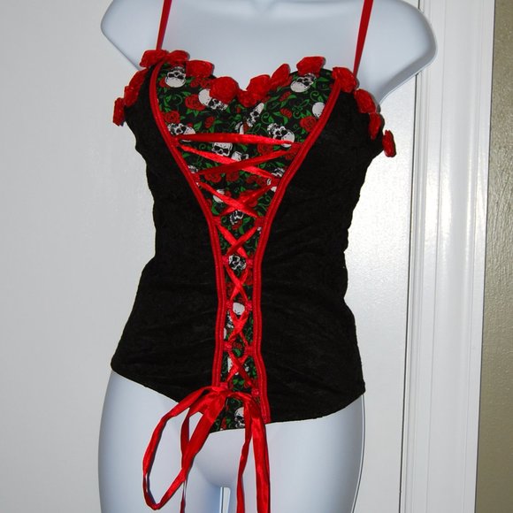 spirit halloween Other - spirit halloween corset lace front skulls